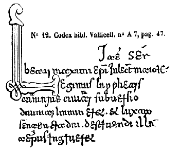 [No 12. Codex bibl. Vallicell. no A 7, pag. 47.]